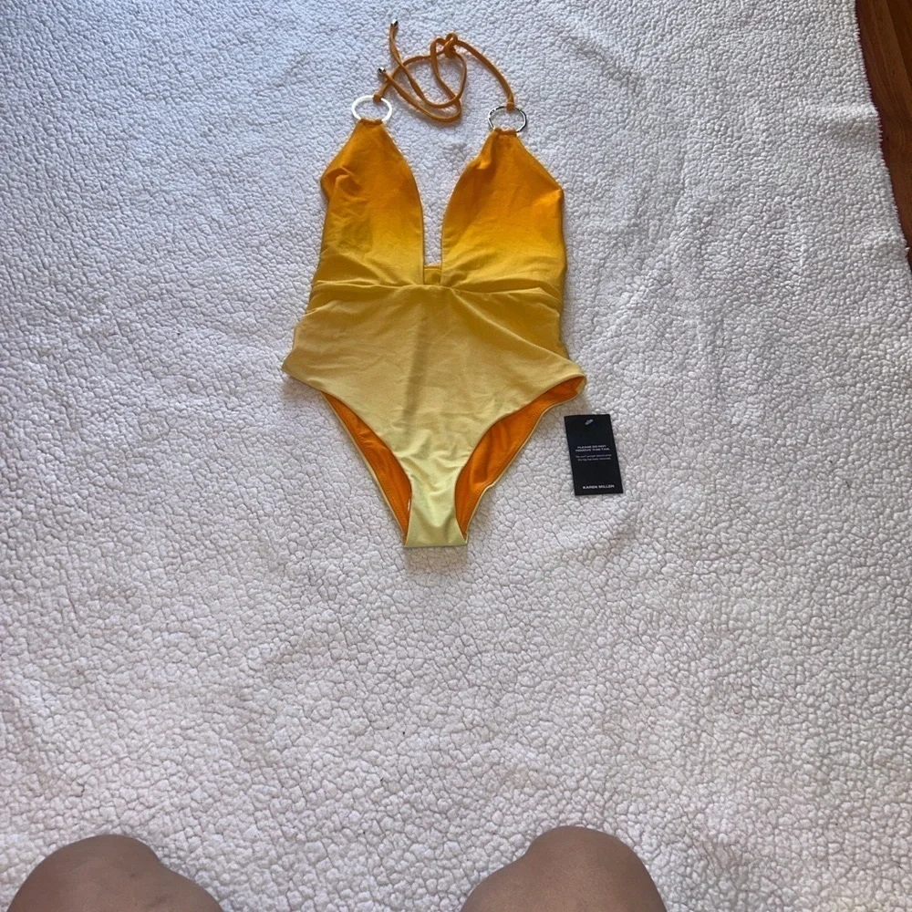 Karen Millen Vibrant Yellow One-Piece Swimsuit